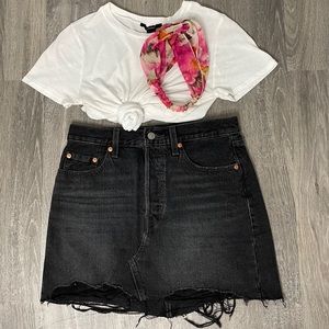 Levi’s Premium Distressed Denim Skirt